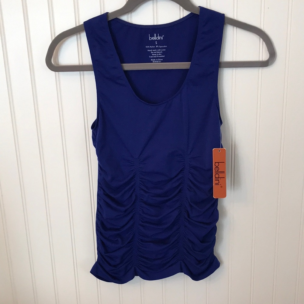 Y2K belldini  Blue Ruched Tank Top size S NWT